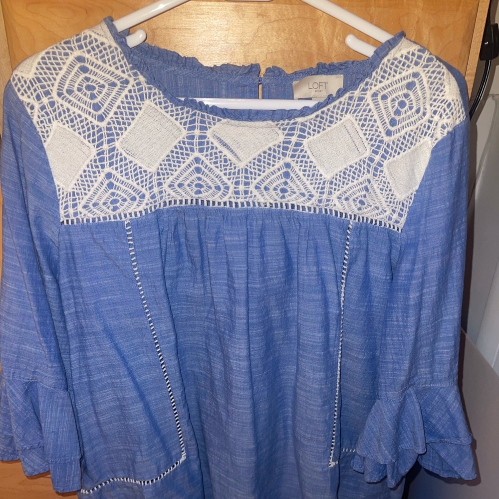 Baby Blue southern flare shirt. Loft size W XL
